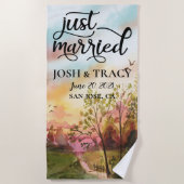 Net Getrouwd, Bruid Geschenken, Trouwcadeaus Strandlaken (Voorkant)