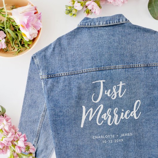 Net Getrouwd Bruid Trouw Persoonlijk Denim Jacket