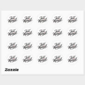 Net Getrouwd Bruidspaar Ronde Sticker (Vel)