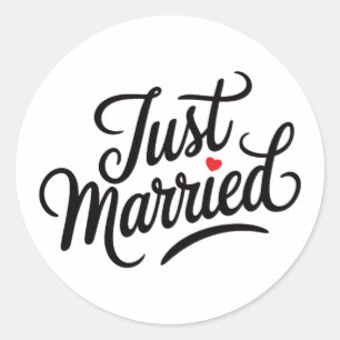 Net Getrouwd Bruidspaar Ronde Sticker