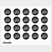 Net Getrouwd Bruidspaar Ronde Sticker (Vel)