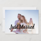 Net getrouwd bruiloft aankondigingen foto Briefkaa (Voorkant)