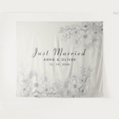 Net getrouwd bruiloft achtergrond wandkleed (Voorkant (horizontaal))