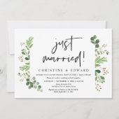 Net Getrouwd, Bruiloft Elopement Feest Kaart (Voorkant)