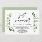 Net Getrouwd, Bruiloft Elopement Feest Kaart (Voorkant / Achterkant)