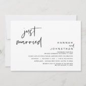 Net Getrouwd, Bruiloft Elopement Feest Kaart (Voorkant)