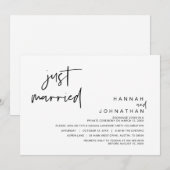 Net Getrouwd, Bruiloft Elopement Feest Kaart (Voorkant / Achterkant)