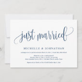 Net Getrouwd, Bruiloft Elopement Feestviering Kaart (Voorkant)