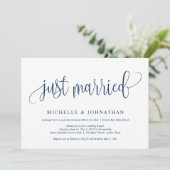 Net Getrouwd, Bruiloft Elopement Feestviering Kaart (Staand voorkant)