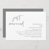 Net Getrouwd, Bruiloft Elopement Feestviering Kaart (Voorkant / Achterkant)