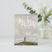 Net getrouwd bruiloft Elopement White Kalligrafie Briefkaart (Staand voorkant)