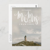 Net getrouwd bruiloft Elopement White Kalligrafie Briefkaart (Voorkant / Achterkant)