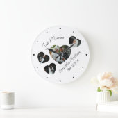 Net getrouwd bruiloft foto collage wandklok (Huis)