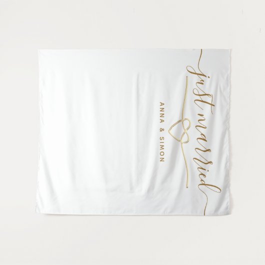 Net getrouwd bruiloft foto prop wandkleed (Voorkant (horizontaal))