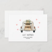 Net getrouwd bruiloft plat dank je kaart (Voorkant / Achterkant)