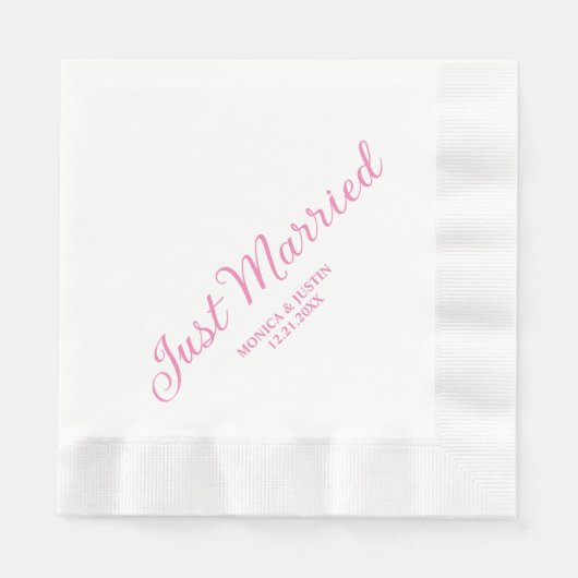 Net getrouwd bruiloft receptie cocktail servet (Voorkant)