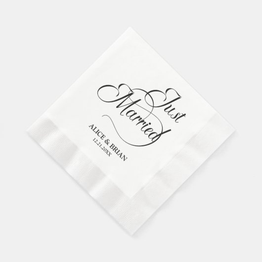 Net getrouwd bruiloft receptie cocktail servetten (Hoek)