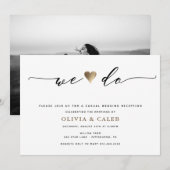 Net getrouwd bruiloftsontvangst uitnodiging (Voorkant / Achterkant)