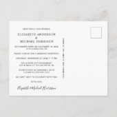 Net getrouwd bruiloftsreceptie foto aankondigingskaart (Achterkant)