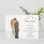 Net Getrouwd Bruiloftsreceptie Kaart (Staand voorkant)