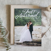 Net getrouwd Brush Moderne Kalligrafie bruiloft Aankondiging