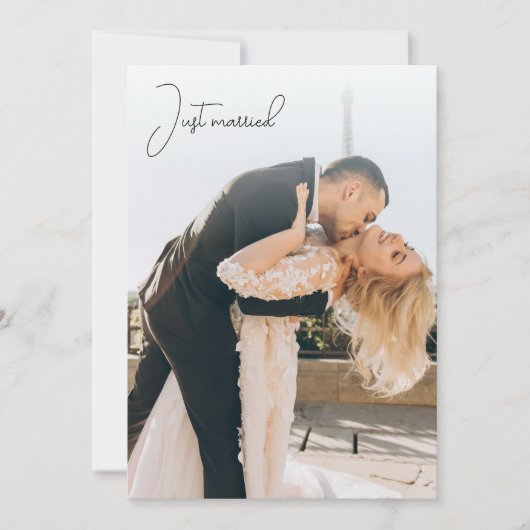 Net Getrouwd Calligrafie Elopement Aankondiging (Voorkant)