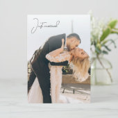 Net Getrouwd Calligrafie Elopement Aankondiging (Staand voorkant)