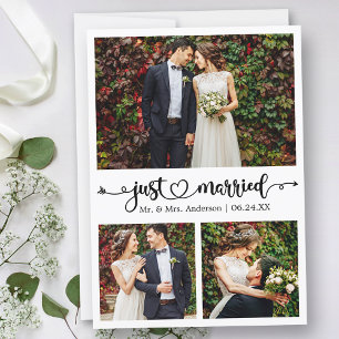 Net Getrouwd Calligrafie Hart 3 Foto Huwelijk Aankondiging