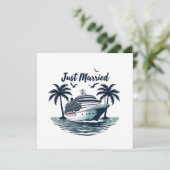 Net getrouwd cruise zomer bruiloft echtgenoot echt kaart (Staand voorkant)