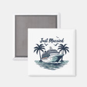 Net getrouwd cruise zomer bruiloft echtgenoot echt magneet (Voorkant / Achterkant)