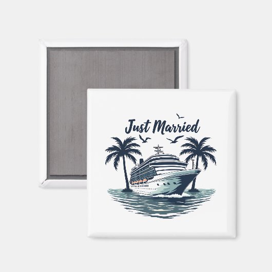 Net getrouwd cruisen zomer bruiloft echtgenoot ech magneet (Voorkant / Achterkant)