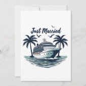 Net getrouwd Cruising Summer Wedding Echtgenote Bedankkaart (Voorkant)