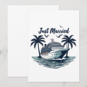 Net getrouwd Cruising Summer Wedding Echtgenote Bedankkaart (Voorkant / Achterkant)