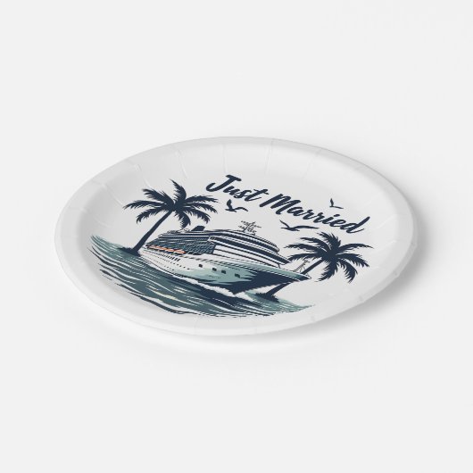 Net getrouwd Cruising Summer Wedding Echtgenote Papieren Bordje (Gekanteld)