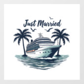 Net getrouwd Cruising Summer Wedding Echtgenote Raamsticker (Vel)