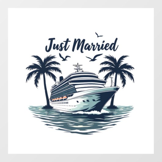 Net getrouwd Cruising Summer Wedding Echtgenote Raamsticker (Vel)