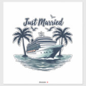 Net getrouwd Cruising Summer Wedding Echtgenote Sticker (Vel)