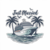Net getrouwd Cruising Summer Wedding Echtgenote Sticker (Voorkant)