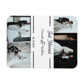 Net getrouwd Custom 4 foto bruiloft Magneet (Horizontaal)