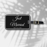 Net getrouwd Custom Wedding Honeymoon Gift - Bagagelabel<br><div class="desc">Creëer Een op maat gemaakt bagagelabel voor een huwelijkscadeau of pasgetrouwd cadeau voor hun huwelijksreis. Voeg de nieuwe naam en titel van het paar toe.</div>