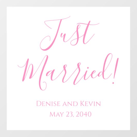 Net getrouwd Custom Wedding Window Cling Honeymoon Raamsticker (Vel)