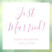 Net getrouwd Custom Wedding Window Cling Honeymoon Raamsticker (Vel 3)