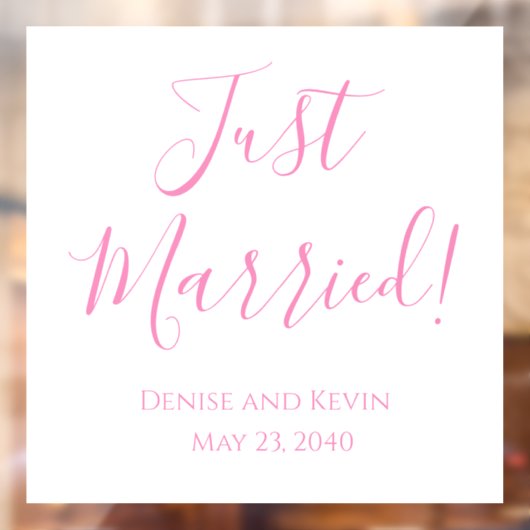 Net getrouwd Custom Wedding Window Cling Honeymoon Raamsticker (Vel 2)