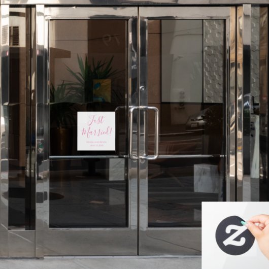 Net getrouwd Custom Wedding Window Cling Honeymoon Raamsticker (Kantoordeur)