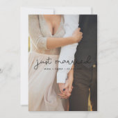 Net getrouwd Cute script trouwfoto kaart (Voorkant)