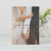 Net getrouwd Cute script trouwfoto kaart (Staand voorkant)