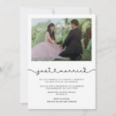 Net getrouwd Cute verbindend hart lettertype kaart (Voorkant)