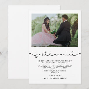 Net getrouwd Cute verbindend hart lettertype kaart