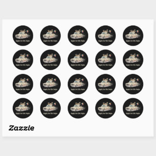 Net Getrouwd Dierenkoppel Trouwauto Ronde Sticker