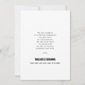 Net getrouwd Eenvoudige minimalistische trouwfoto Aankondiging (Achterkant)